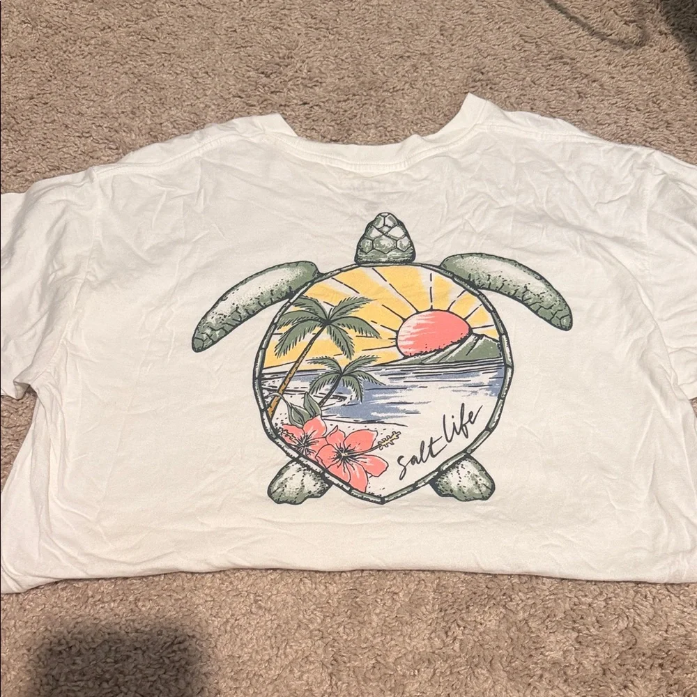 Salt Life Tee with Sea Turtle Graphic - Picture 1 of 3